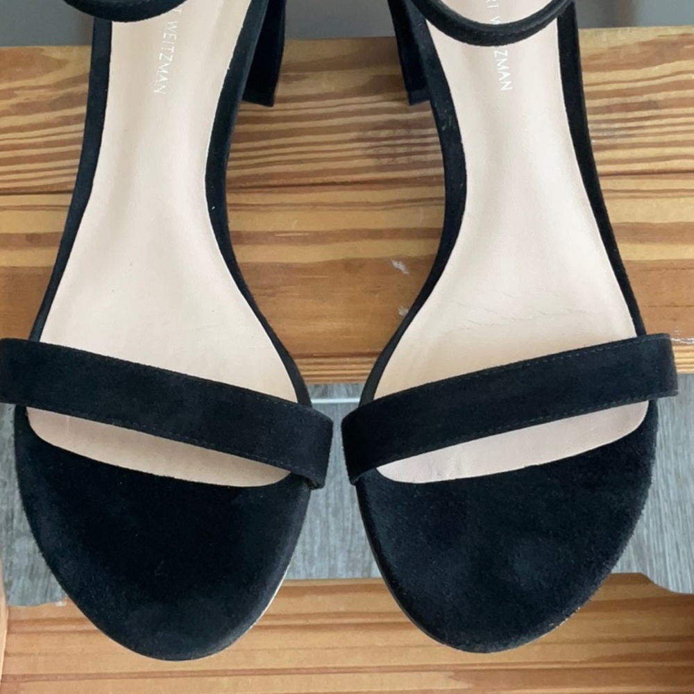 Stuart Weitzman Black Suede Sandal 7.5 - Picture 8 of 12